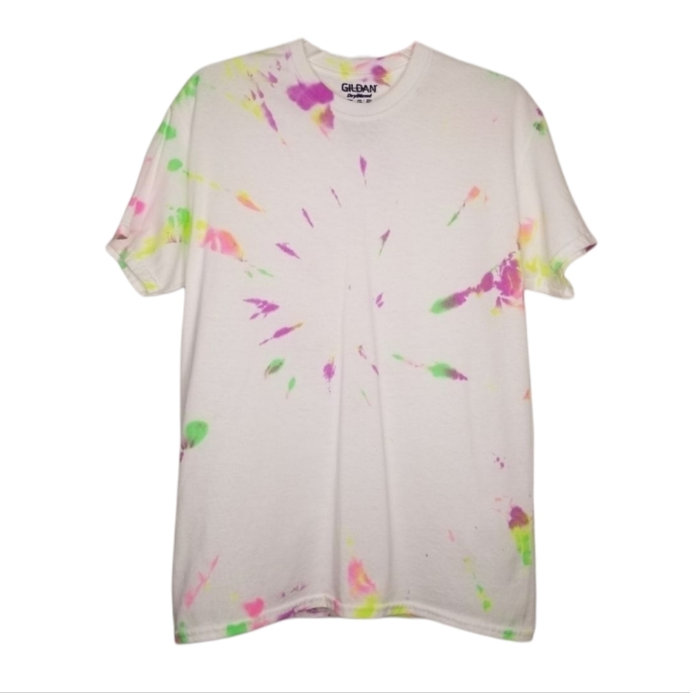 GILDAN White Tie-Dye T-shirt Sz M